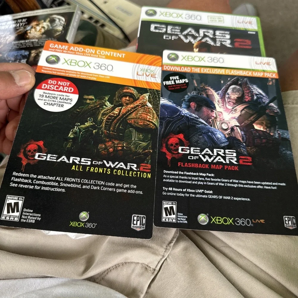 Gears of War 2 Microsoft Xbox 360 Platinum Hits with Slipcover CIB & 2 Map Codes